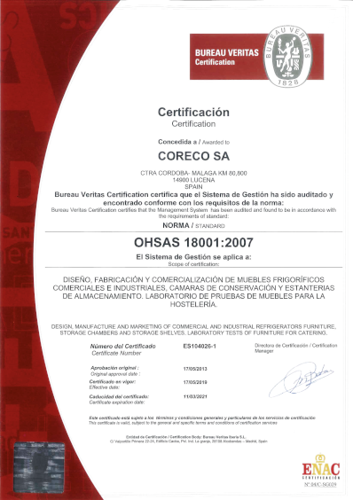 Certificado OHSAS 18001:2007